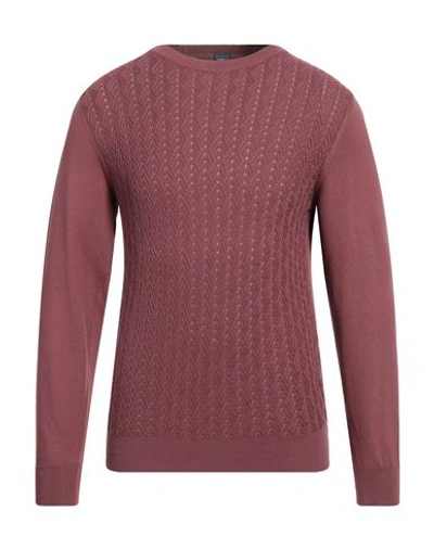 Shop Fedeli Man Sweater Garnet Size 46 Cotton In Red