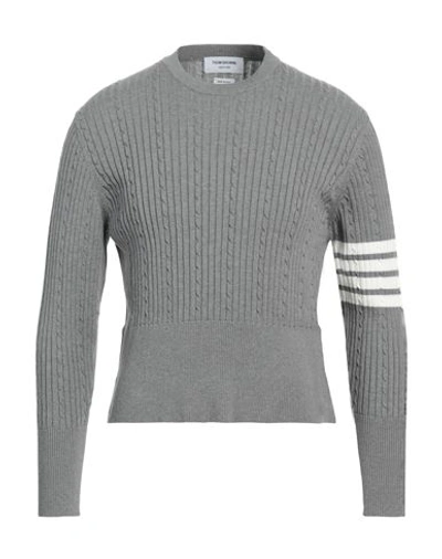 Shop Thom Browne Man Sweater Grey Size 4 Cotton