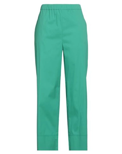 Antonelli Woman Pants Green Size 10 Cotton, Polyamide, Elastane In Green