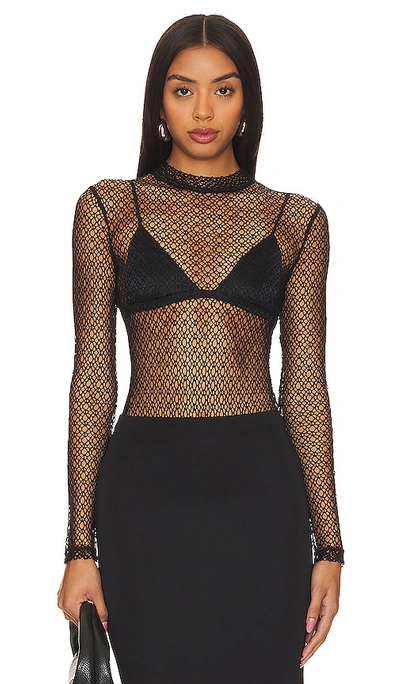 Shop Bardot Aubree Lace Bodysuit In Black