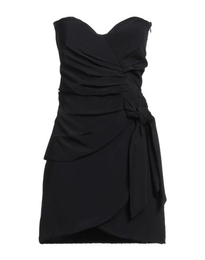 Shop Federica Tosi Woman Mini Dress Black Size 6 Silk, Acetate