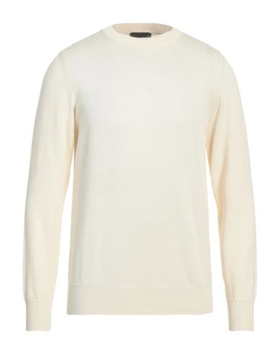 Shop +39 Masq Man Sweater Cream Size 38 Cotton, Wool In White