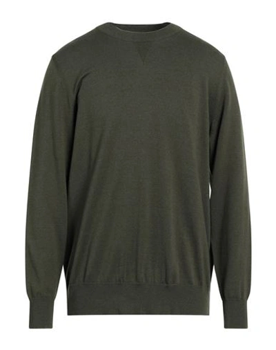 Shop +39 Masq Man Sweater Military Green Size 42 Cotton, Wool