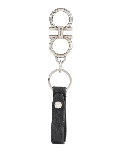 Shop Ferragamo Man Key Ring Black Size - Soft Leather, Metal