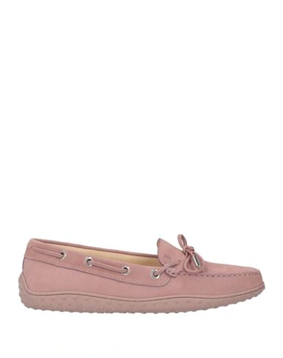 Shop Tod's Woman Loafers Pastel Pink Size 8 Soft Leather