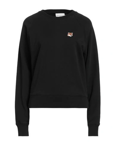 Shop Maison Kitsuné Woman Sweatshirt Black Size L Cotton