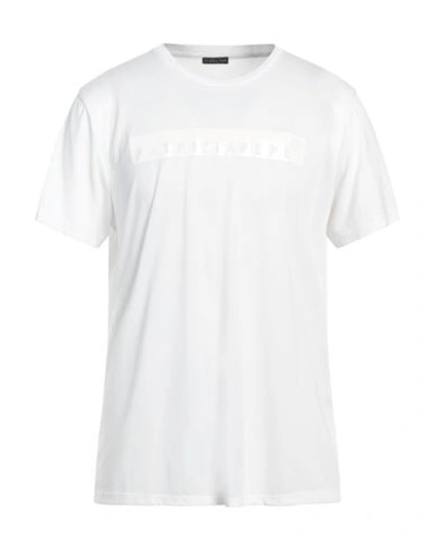 Shop Patrizia Pepe Man T-shirt White Size Xxl Lyocell, Cotton