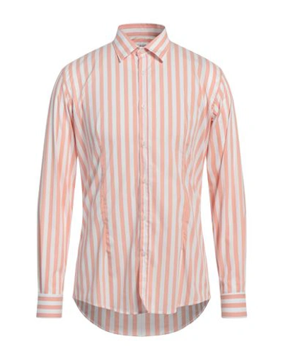 Shop Grey Daniele Alessandrini Man Shirt Pastel Pink Size Xxl Cotton, Polyamide, Elastane