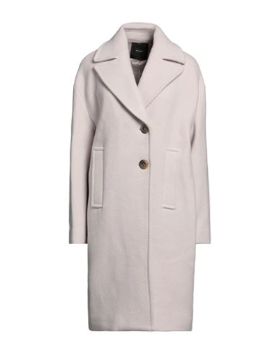 Shop Pinko Woman Coat Off White Size 12 Virgin Wool, Polyamide