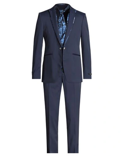 Shop Carlo Pignatelli Man Suit Navy Blue Size 40 Viscose, Polyester