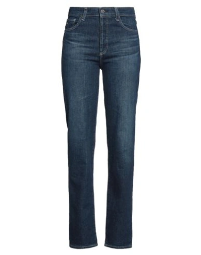 Ag Jeans Woman Jeans Blue Size 25 Cotton, Elastane In Blue