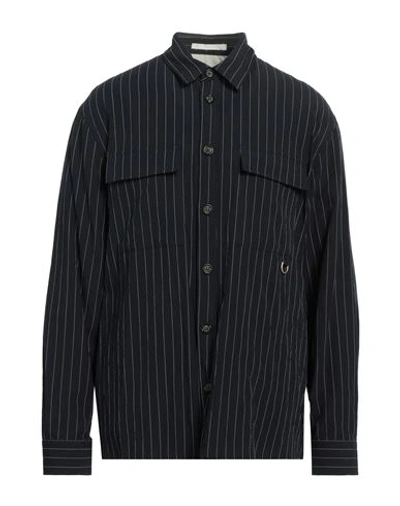 Paolo Pecora Man Shirt Midnight Blue Size 15 ¾ Cotton, Elastane In Navy Blue