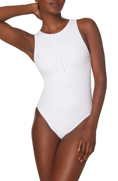Shop Andie Malibu Long Torso One-piece Swimsuit In White