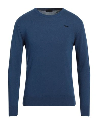 Shop Armata Di Mare Man Sweater Slate Blue Size 3xl Polyamide, Wool, Viscose, Cashmere