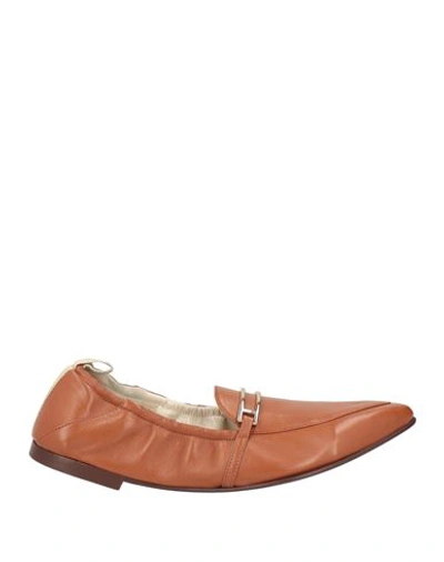 Eleventy Woman Loafers Brown Size 9 Soft Leather In Brown