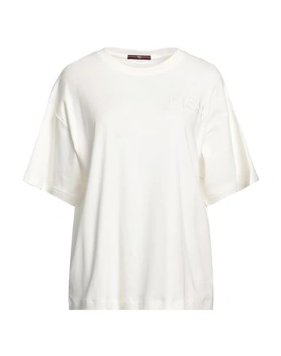 Shop High Woman T-shirt Ivory Size Xl Cotton In White