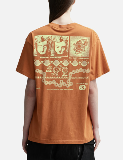 Shop Brain Dead Life Beyond T-shirt In Orange