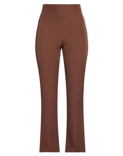 Shop Boutique De La Femme Woman Pants Brown Size S Polyester, Elastane
