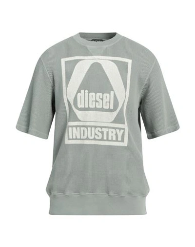 Shop Diesel Man Sweater Sage Green Size Xxl Cotton, Elastane