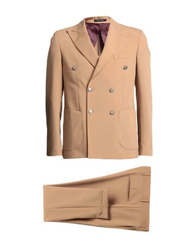 Shop Takeshy Kurosawa Man Suit Camel Size 44 Polyester, Viscose, Elastane In Beige