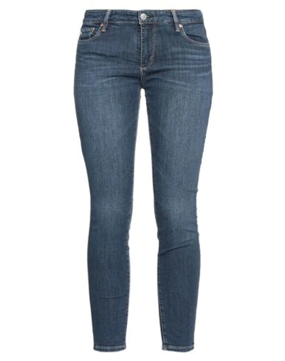 Ag Woman Denim Pants Blue Size 28 Cotton, Polyester, Elastane In Blue