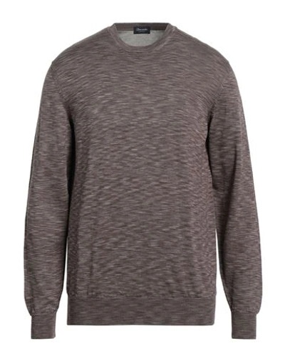 Shop Drumohr Man Sweater Khaki Size 40 Cotton In Beige