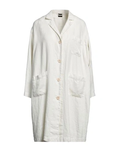 Shop Aspesi Woman Overcoat & Trench Coat Off White Size 4 Linen