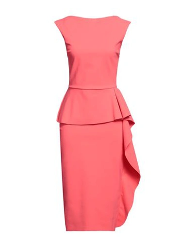 Shop Chiara Boni La Petite Robe Woman Midi Dress Salmon Pink Size 8 Polyamide, Elastane