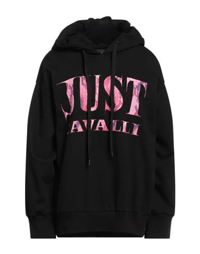 Just Cavalli Woman Sweatshirt Black Size S Cotton, Elastane In Black