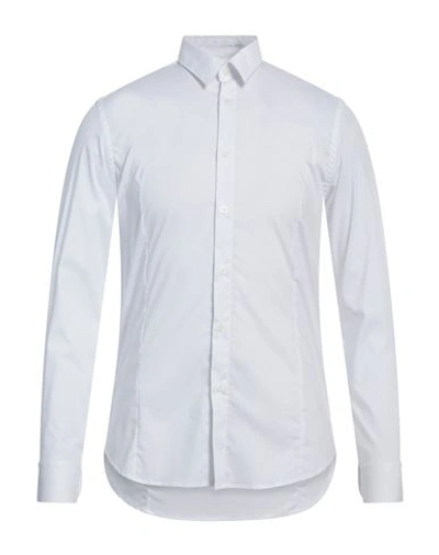 Shop Grey Daniele Alessandrini Man Shirt White Size 17 ½ Cotton, Polyamide, Elastane