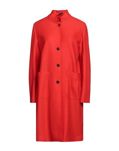 Shop Weber+weber Sartoria Woman Coat Tomato Red Size 0 Virgin Wool