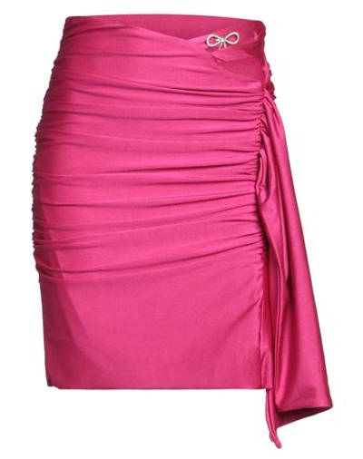 Shop Matilde Couture Woman Mini Skirt Fuchsia Size 6 Nylon, Elastane In Pink
