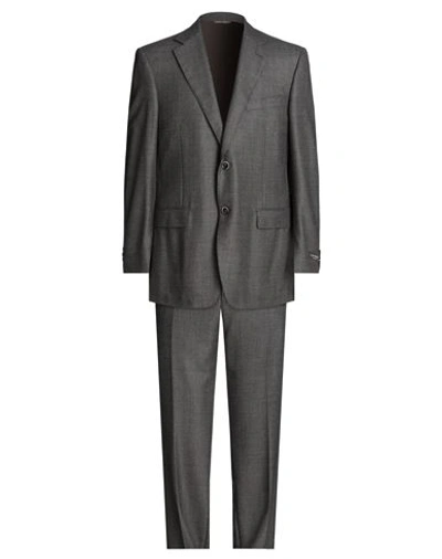 Shop Canali Man Suit Lead Size 44 Virgin Wool In Grey