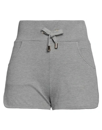 Shop Balmain Woman Shorts & Bermuda Shorts Grey Size 8 Cotton, Cashmere