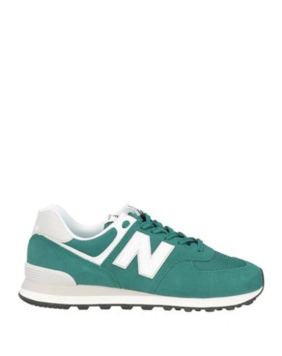 Shop New Balance Man Sneakers Emerald Green Size 11.5 Soft Leather, Textile Fibers
