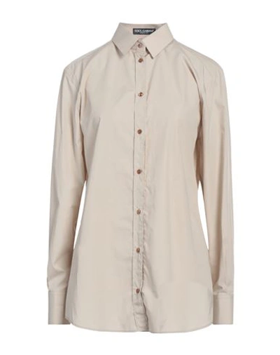 Shop Dolce & Gabbana Woman Shirt Beige Size 10 Cotton