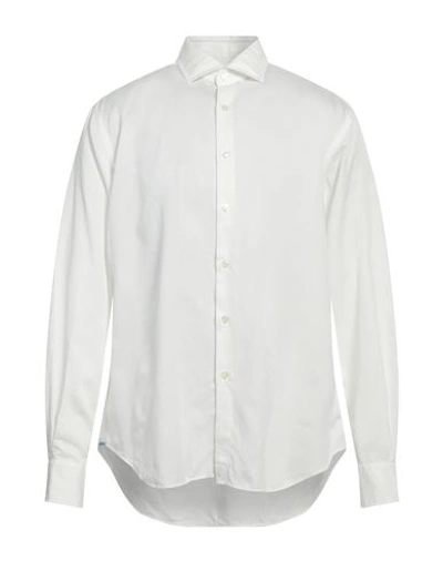 Shop Xacus Man Shirt Off White Size 16 Lyocell, Linen