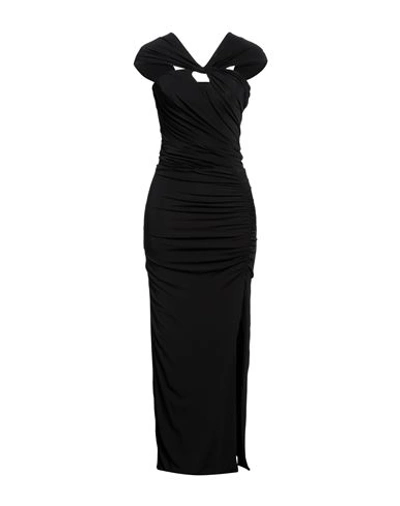 Federica Tosi Woman Maxi Dress Black Size 10 Viscose, Elastane In Black