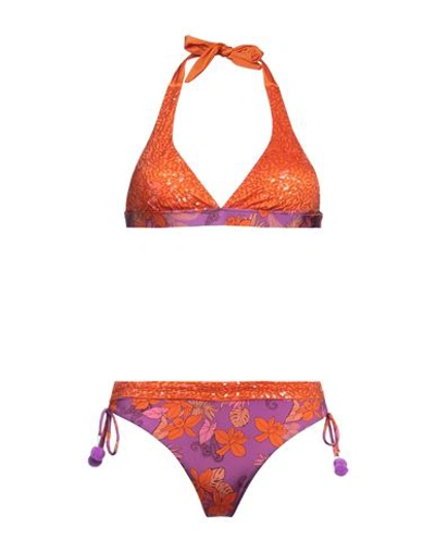 Shop Vacanze Italiane Woman Bikini Orange Size 14 Polyamide, Elastane