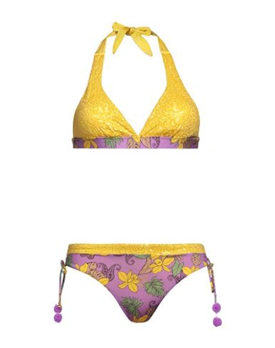 Shop Vacanze Italiane Woman Bikini Yellow Size 14 Polyamide, Elastane