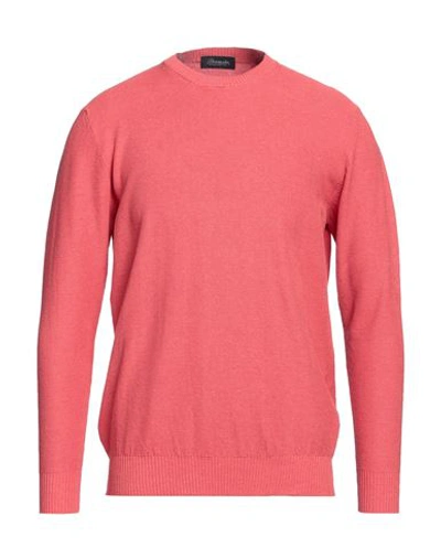 Shop Drumohr Man Sweater Coral Size 44 Cotton In Red