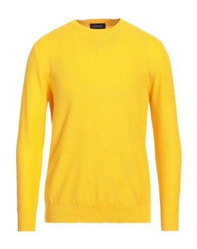 Shop Drumohr Man Sweater Ocher Size 40 Cotton In Yellow