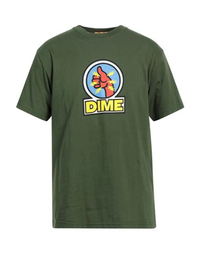 Shop Dime Man T-shirt Military Green Size L Cotton
