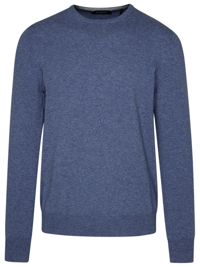 Shop Gran Sasso Blue Cashmere Sweater