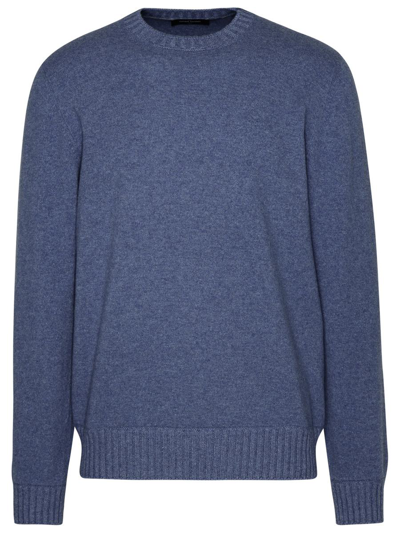 Shop Gran Sasso Blue Cashmere Sweater