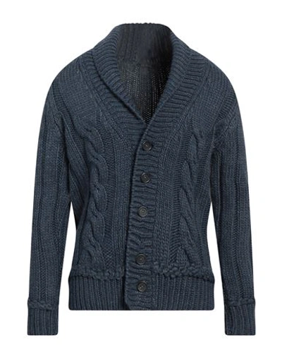 Shop +39 Masq Man Cardigan Navy Blue Size L Wool, Acrylic