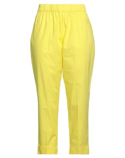Shop Semicouture Woman Pants Yellow Size 10 Cotton