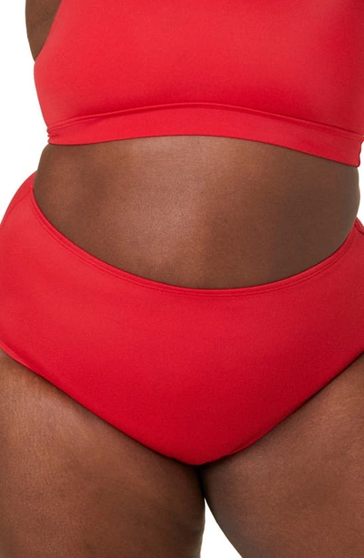 Shop Andie High Waist Bikini Bottoms In Cherry Red