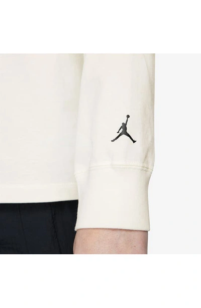 Shop Jordan Flight Long Sleeve Graphic T-shirt In Sail/ Black