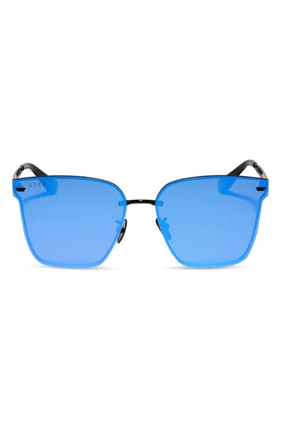 Shop Diff Bella V 63mm Polarized Oversize Square Sunglasses In Black Purple Mirror